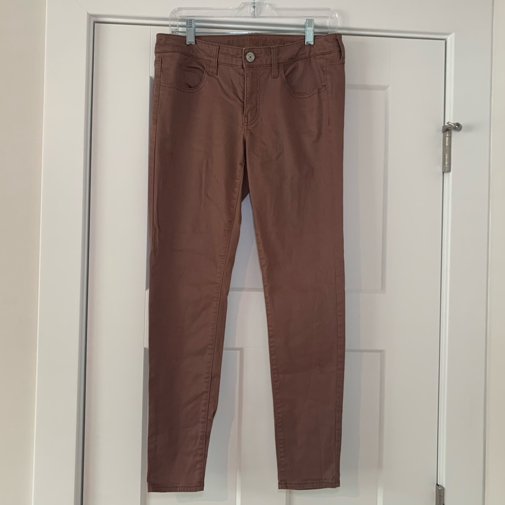 American Eagle brown skinny jeans size 8